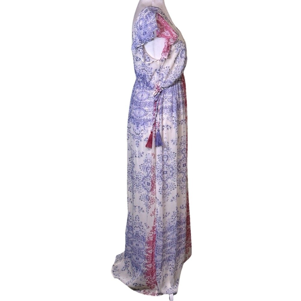Knox Rose Women's Boho Festival Patchwork Maxi Dress Empire Waist Flowy Beach Sm - Picture 5 of 9